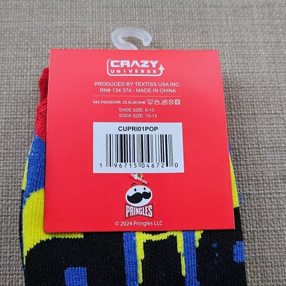 Pringles Men Socks Multi Color Crew Socks Size 10-13 Adult New - Picture 5 of 8